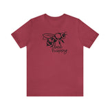 Bee Happy Positivity Shirt  Unisex Short Sleeve Tee