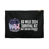 Official Go Wild 2024 Survival Kit Stickers & Alcohol  Planner Pouch: Black