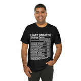 I can't Breathe #BLM  Unisex Short Sleeve Tee