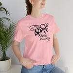 Bee Happy Positivity Shirt  Unisex Short Sleeve Tee