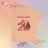 Out here Balling Santa Football Holidays Crew Cotton Blend Shirt