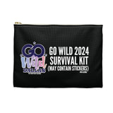 Official Go Wild 2024 Survival Kit Stickers & Alcohol  Planner Pouch: Black