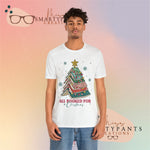 All Booked For Christmas Crew Cotton Blend Shirt