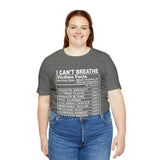 I can't Breathe #BLM  Unisex Short Sleeve Tee