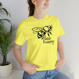 Bee Happy Positivity Shirt  Unisex Short Sleeve Tee