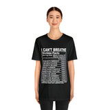 I can't Breathe #BLM  Unisex Short Sleeve Tee