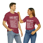 I can't Breathe #BLM  Unisex Short Sleeve Tee