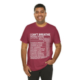 I can't Breathe #BLM  Unisex Short Sleeve Tee
