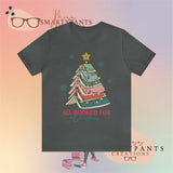 All Booked For Christmas Crew Cotton Blend Shirt