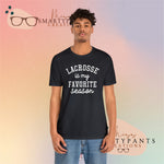 Lacrosse is my favorite season Crew Cotton Blend Shirt