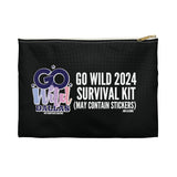 Official Go Wild 2024 Survival Kit Stickers & Alcohol  Planner Pouch: Black