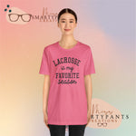 Lacrosse is my favorite season Crew Cotton Blend Shirt