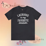 Lacrosse is my favorite season Crew Cotton Blend Shirt