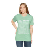 I can't Breathe #BLM  Unisex Short Sleeve Tee