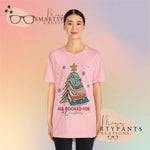 All Booked For Christmas Crew Cotton Blend Shirt