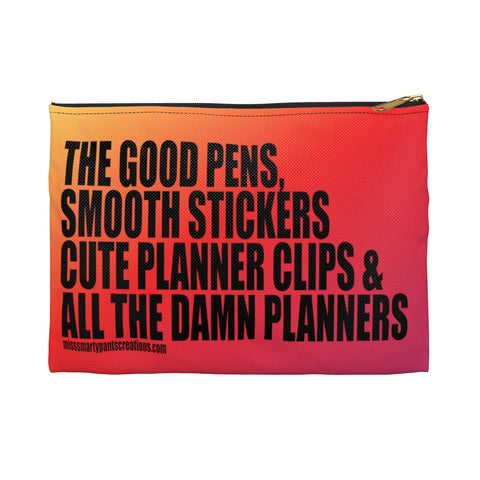 Sunset Vibez ALL the Damn Planners Planner Zipper storage pouch