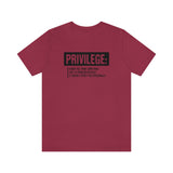 Privilege definition Short Sleeve Tee