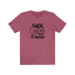 Sage Crystals and Trap Music Unisex Short Sleeve Tee