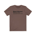 Strong Black Women Definition  100% Melanin BHM Celebration Unisex Short Sleeve Tee