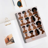 Shades of Melanin Hard Covered  Ruled Spiral Notebook