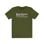 Strong Black Women Definition  100% Melanin BHM Celebration Unisex Short Sleeve Tee