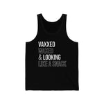 Vaxxed, Waxed and Looking Like a Snack Unisex Jersey Tank