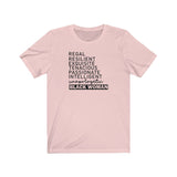 Regal Resilient Black Women BHM Celebration Unisex Short Sleeve Tee