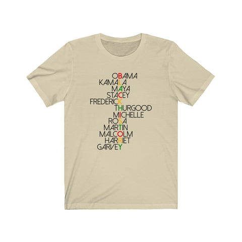 Powerful Names in Black History  BHM Celebration Unisex Short Sleeve Tee