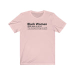 Strong Black Women Definition  100% Melanin BHM Celebration Unisex Short Sleeve Tee