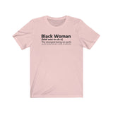 Strong Black Women Definition  100% Melanin BHM Celebration Unisex Short Sleeve Tee