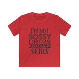 Not Bossy but Leadership Kids Softstyle Tee