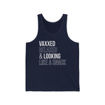 Vaxxed, Relaxed and Looking Like a Snack Unisex Jersey Tank