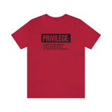 Privilege definition Short Sleeve Tee