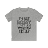 Not Bossy but Leadership Kids Softstyle Tee