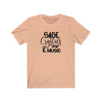 Sage Crystals and Trap Music Unisex Short Sleeve Tee