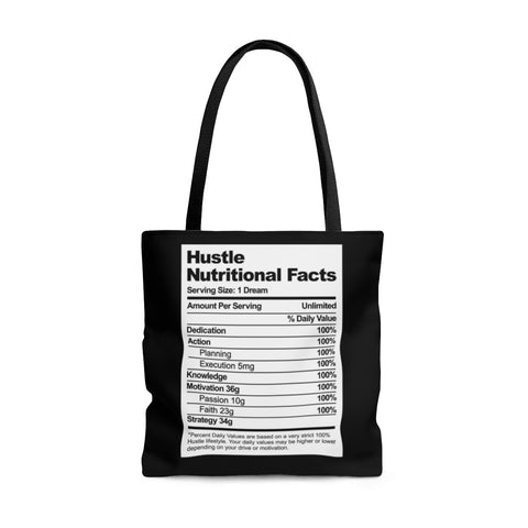 Hustle Nutritional Facts Large Tote Bag