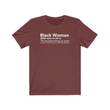 Strong Black Women Definition  100% Melanin BHM Celebration Unisex Short Sleeve Tee