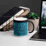 Clothed in Strength Matte Black Magic Mug