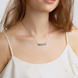 Plan Your Happiness Engraved Silver Bar Chain Necklace