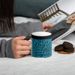 Clothed in Strength Matte Black Magic Mug
