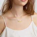 Plan Your Happiness Engraved Silver Bar Chain Necklace