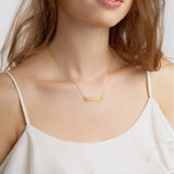 Plan Your Happiness Engraved Silver Bar Chain Necklace